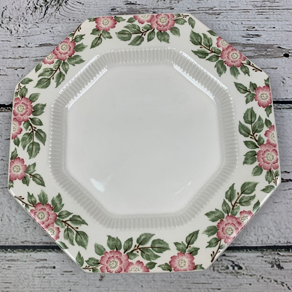 Nikko‎ Classic Collection Octagonal Floral Dinner Plate Pink Rose Pattern Japan